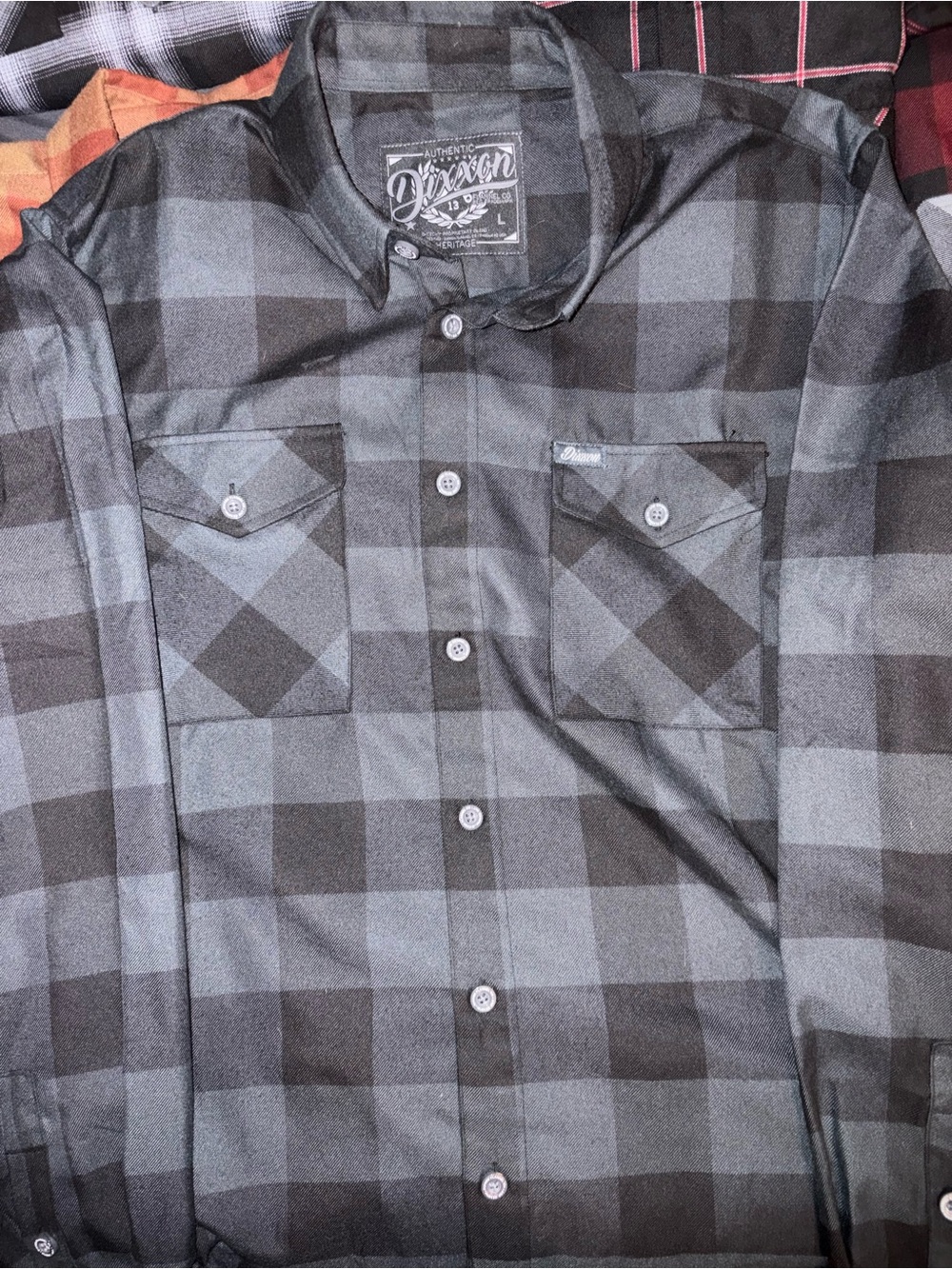 Dixxon Murked Black & Gray Plaid Button-Down Workshirt